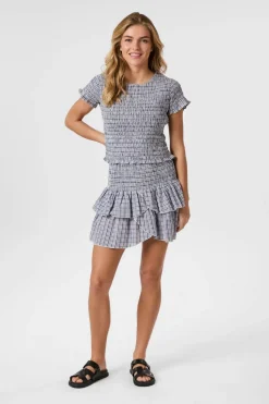 Online Neo Noir Carin Double Check Skirt 165124 140