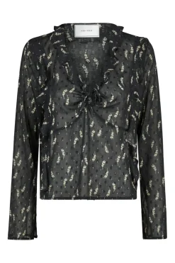 Hot Neo Noir Carola Flower Branch Blouse Black