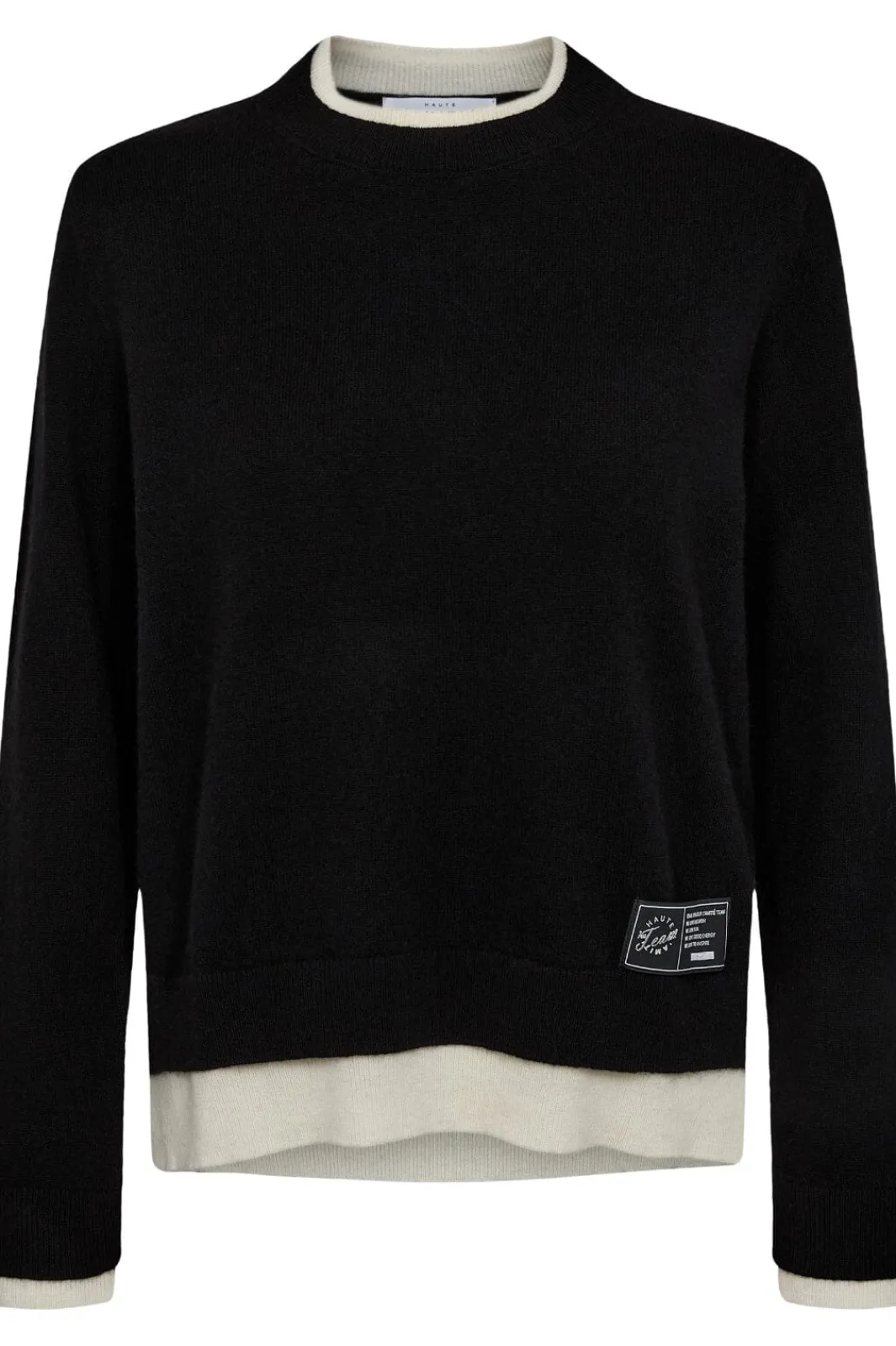 Hot Haute L'Amitié Cash Two-In-One Pullover HL10302 Black/ Off-White