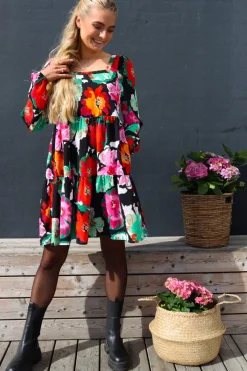 Hot Liberte Cecilie Ls Dress Black Big Flowers