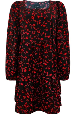 Outlet Liberte Cecilie Ls Dress 22094 Black Red Bow