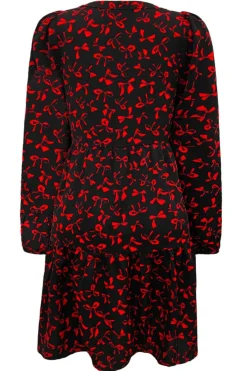 Outlet Liberte Cecilie Ls Dress 22094 Black Red Bow