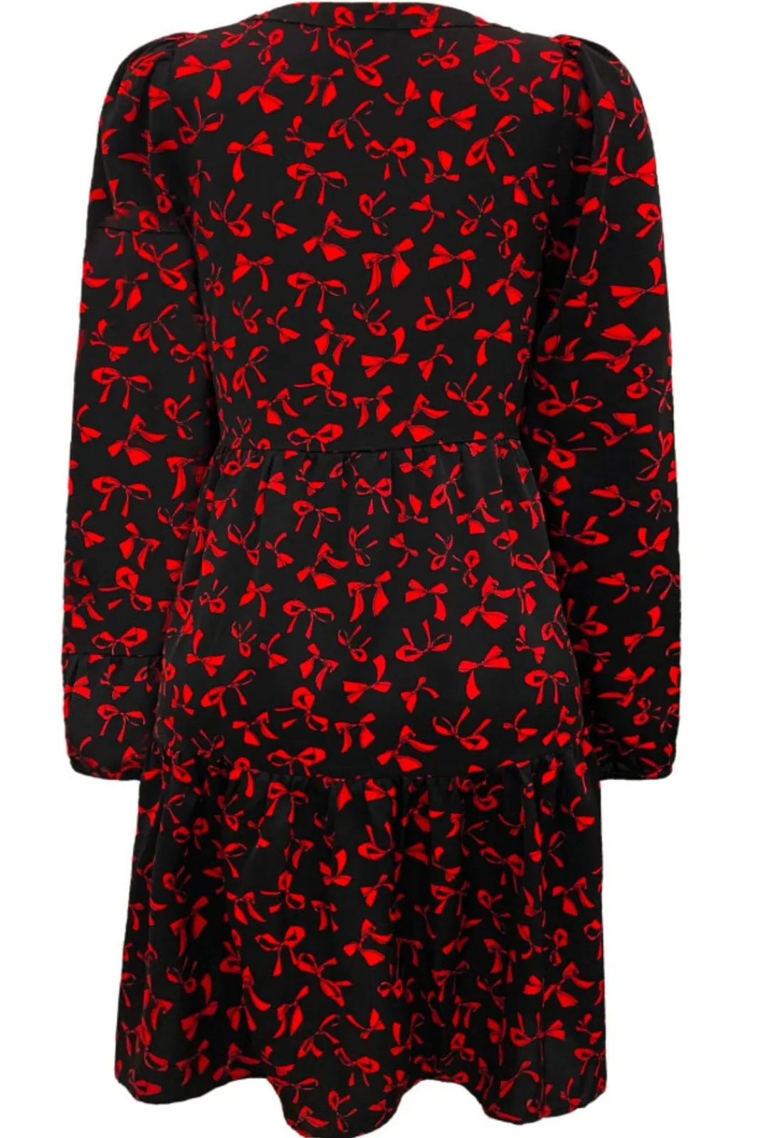 Outlet Liberte Cecilie Ls Dress 22094 Black Red Bow