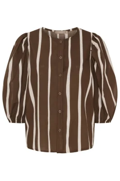 Sale Marta Du Chateau Cevelina Shirt 58130M Brown Stripe