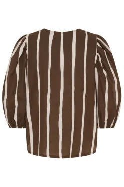 Sale Marta Du Chateau Cevelina Shirt 58130M Brown Stripe