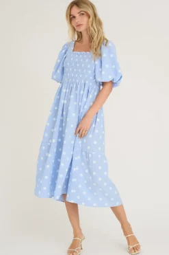 New A-View Cheri Dot Dress 091 Blue/White