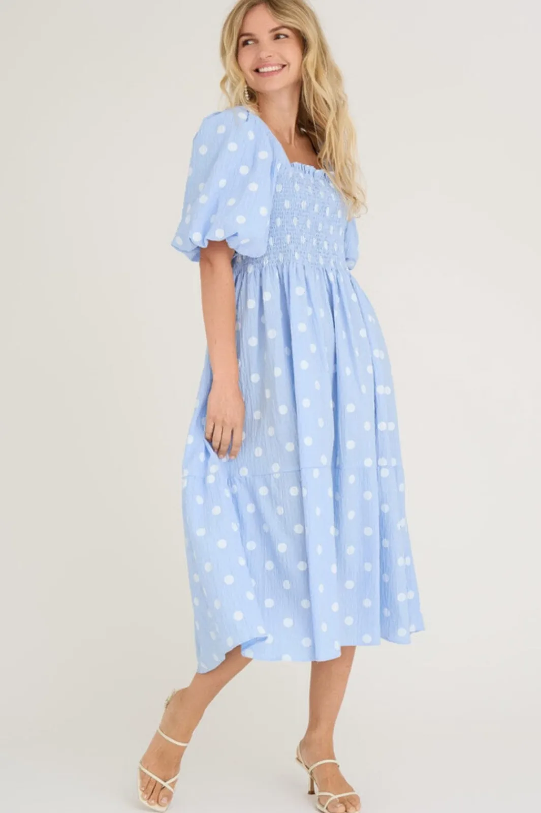 New A-View Cheri Dot Dress 091 Blue/White