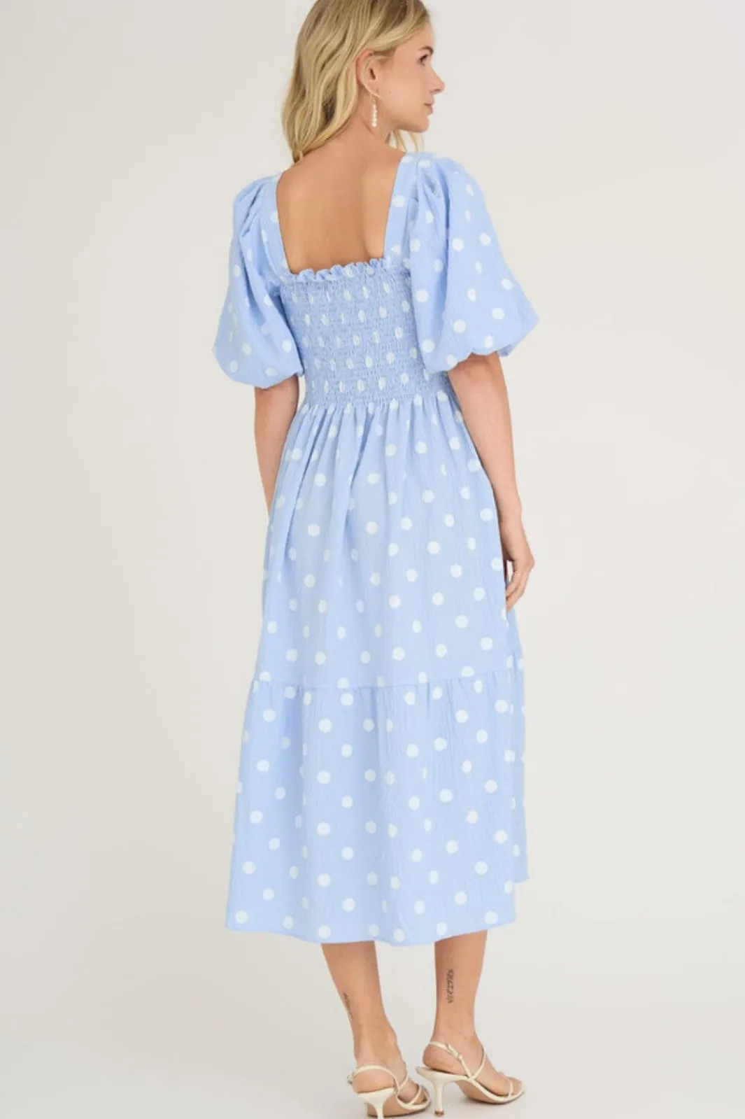 New A-View Cheri Dot Dress 091 Blue/White