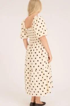 Discount A-View Cheri Dot Dress 186 Sand/Brown
