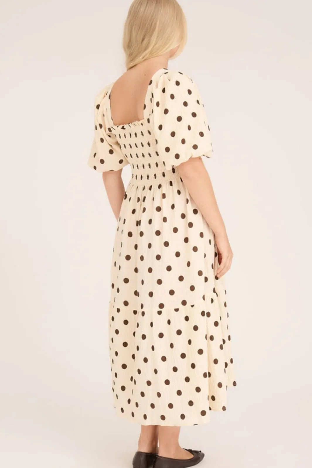 Discount A-View Cheri Dot Dress 186 Sand/Brown