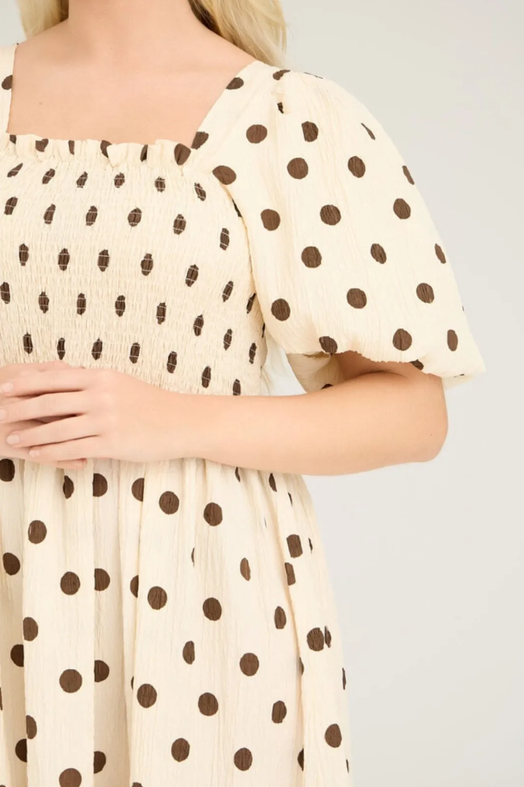 Discount A-View Cheri Dot Dress 186 Sand/Brown
