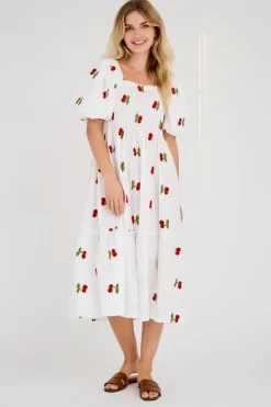 New A-View Cheri Fruit Dress 198 White/Red