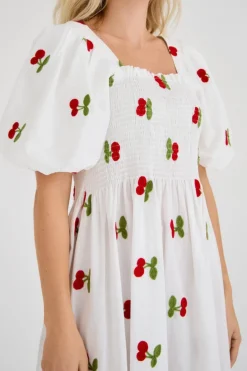 New A-View Cheri Fruit Dress 198 White/Red