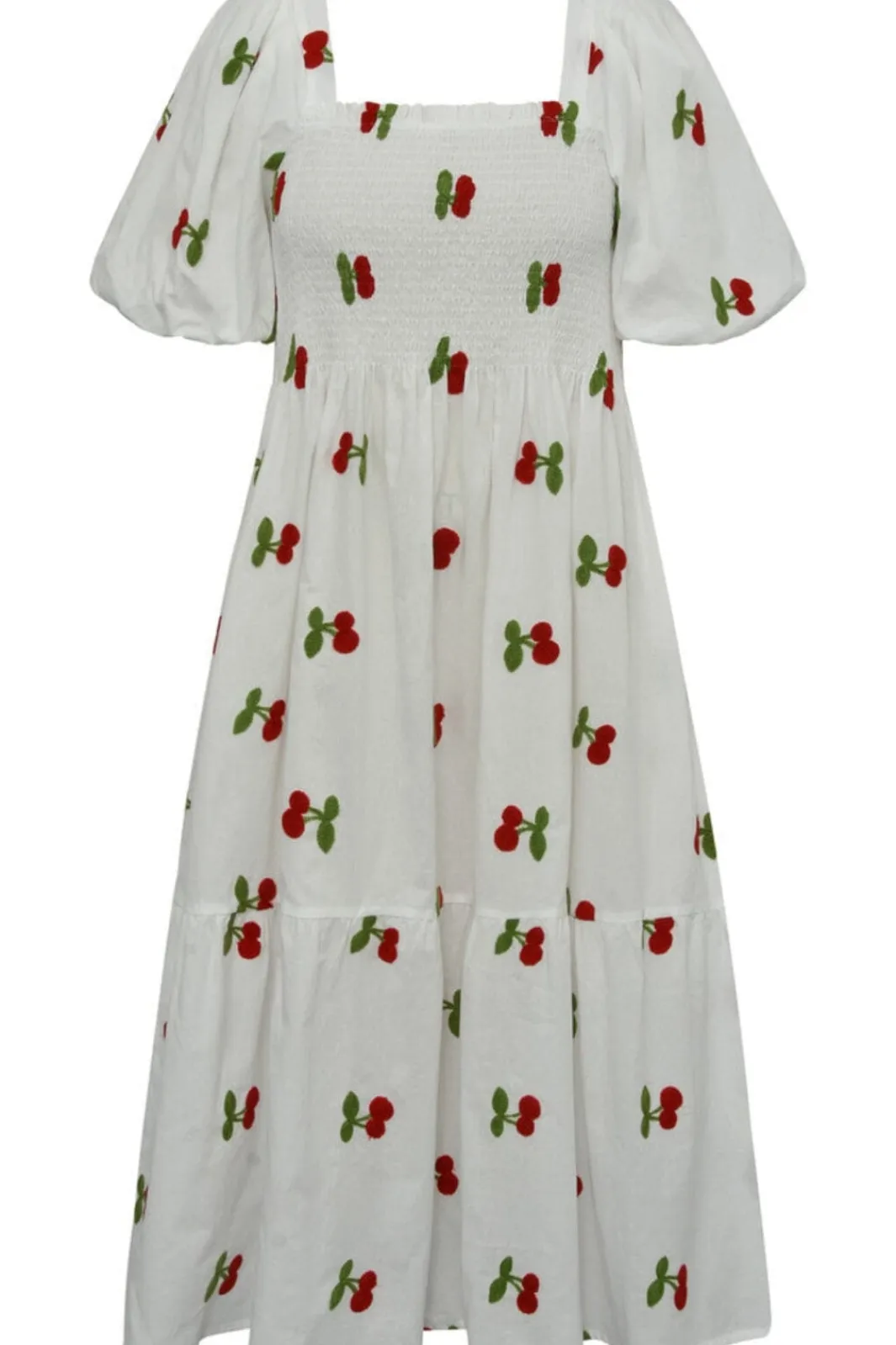 New A-View Cheri Fruit Dress 198 White/Red