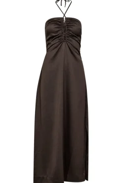 Hot Haute L'Amitié Chrisse Tie Slit Dress HL10103 Mocca