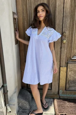 Outlet Continue Christel Dress 14969 Blue Stripe