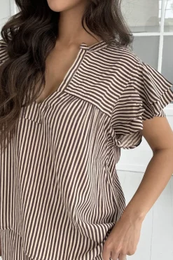 Discount Continue Christel Small Stripe 14954 Brown Small Stripe