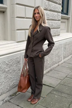 Hot BYIC Claraic Blazer A23904 Dark Brown