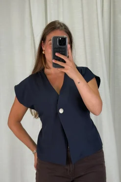 A-bee Clarice Top Navy