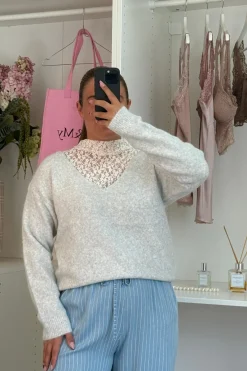 Clearance A-bee Clarisse Striktrøjer Light grey
