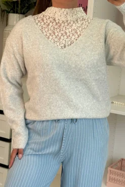 Clearance A-bee Clarisse Striktrøjer Light grey
