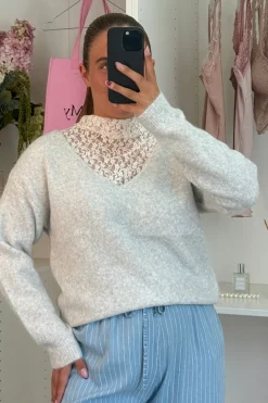 Clearance A-bee Clarisse Striktrøjer Light grey