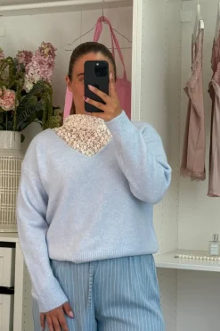 Best A-bee Clarisse Striktrøjer Sky Blue