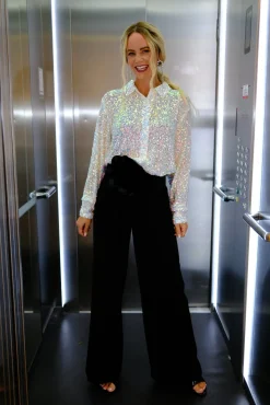 Discount Valentin Studio Classy Sequins Shirt offwhite