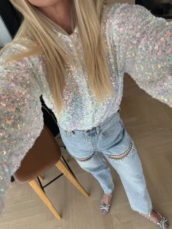 Discount Valentin Studio Classy Sequins Shirt offwhite