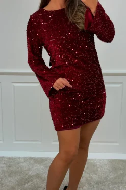 A-bee Claudia dress Burgundy