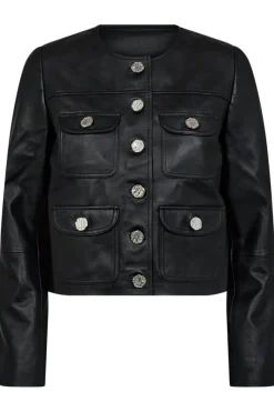 Best Haute L'Amitié Cocktail Leather Jacket HL10008 Black