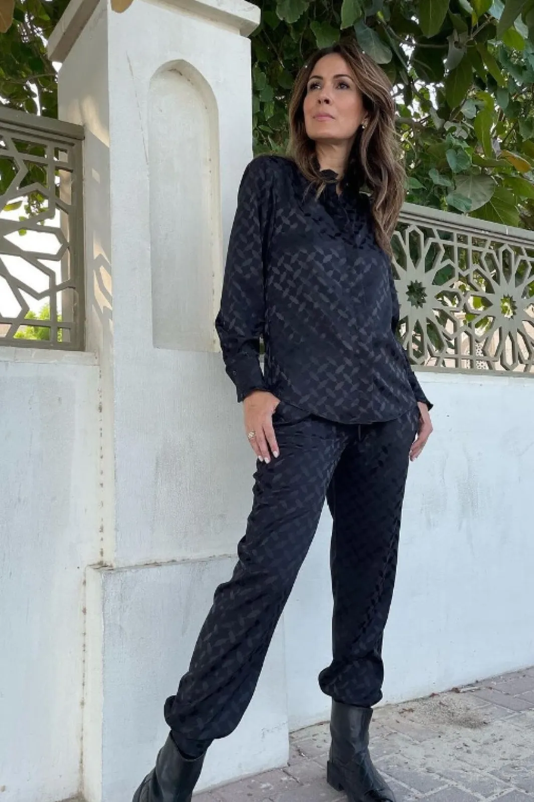 Outlet Karmamia Cora Pants Black Keffiyeh Jacquard