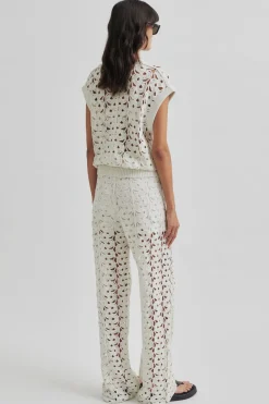 Online Second Female Coralie Knit Pants 59588 Light Grey Melange 7001