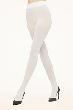 Sale Wolford Cotton Rib Tights 1051 Ecrue