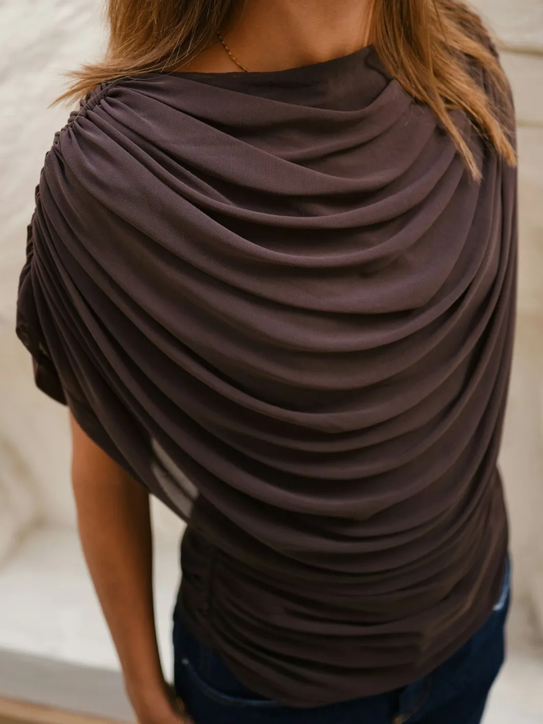Best Neo Noir Cottuna Drapy Mesh Top 167205 210