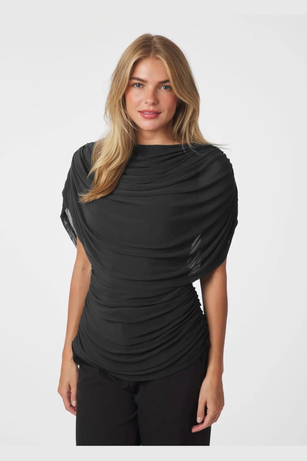 New Neo Noir Cottuna Drapy Mesh Top 167205 100