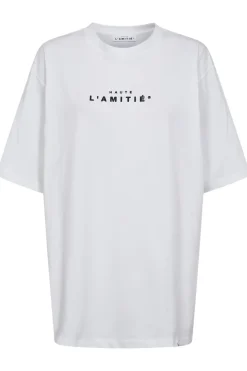 Sale Haute L'Amitié Crew Rub Print Tee HL10385 White
