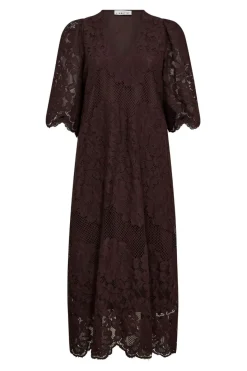 Online Haute L'Amitié Curvey Lace Hem Dress HL10009 Mocca