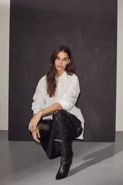 Sale Haute L'Amitié Curvey Lace Hem Pant HL10214 Black