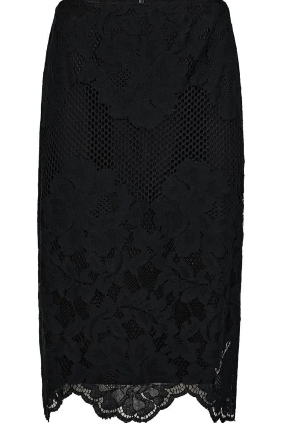 Haute L'Amitié Curvey Lace Hem Pencil Skirt HL10015 Black