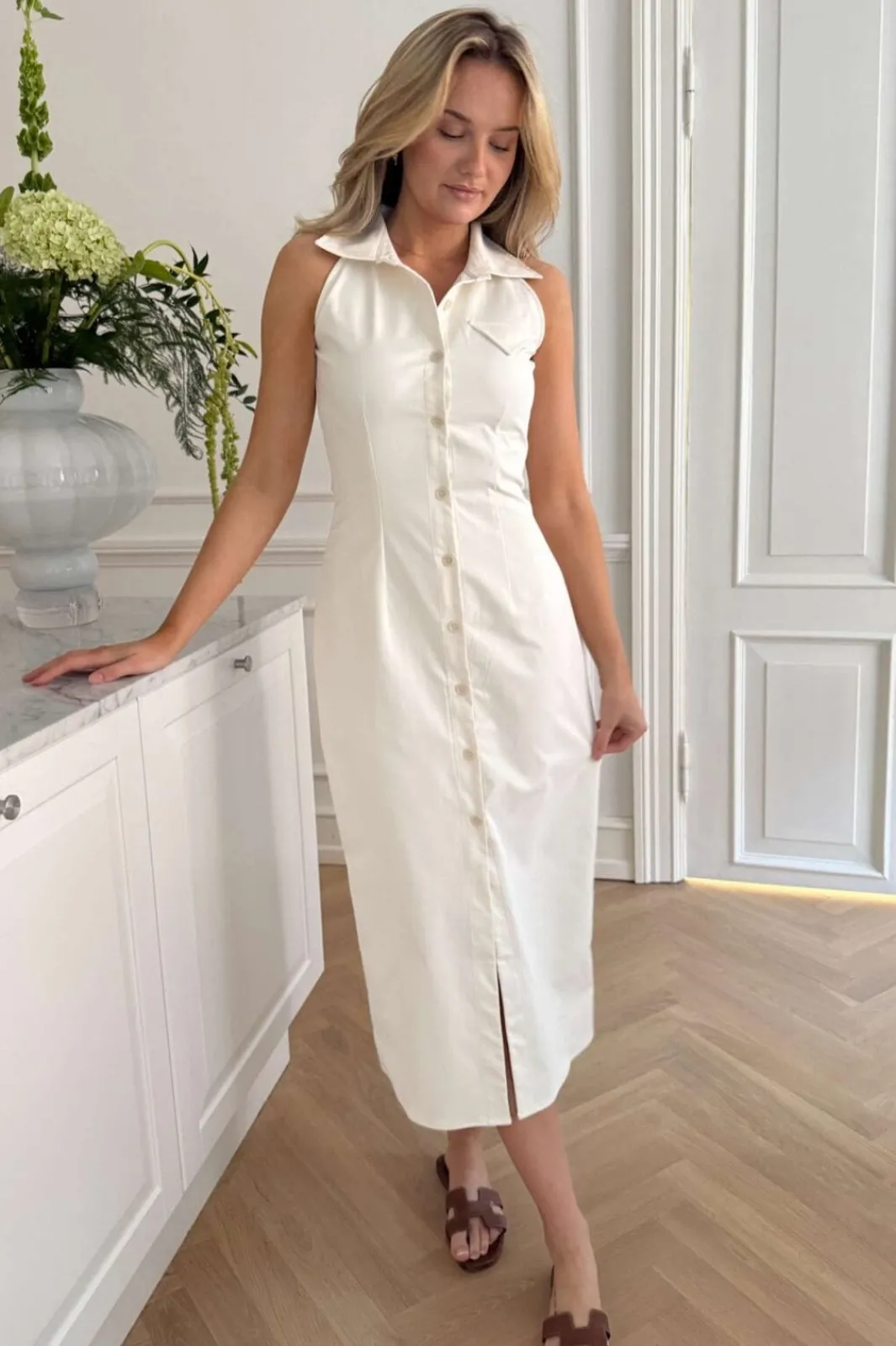 Clearance BYIC Daisyic Long Dress A23797 White