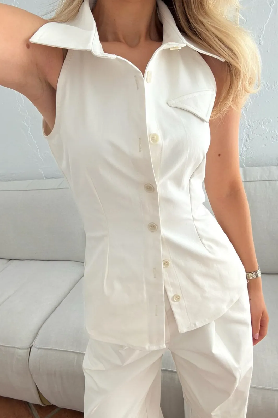 Online BYIC Daisyic Top A23819 White