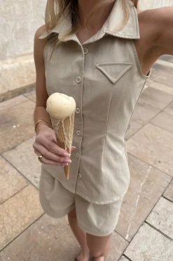 Online BYIC Daisyic Top A23819 Beige