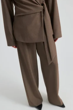 Sale Second Female Dakota Trousers 60416 6144 Mid Brown Melange