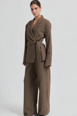 Sale Second Female Dakota Trousers 60416 6144 Mid Brown Melange