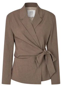 Hot Second Female Dakota Wrap Blazer 60407 6144 Mid Brown Melange