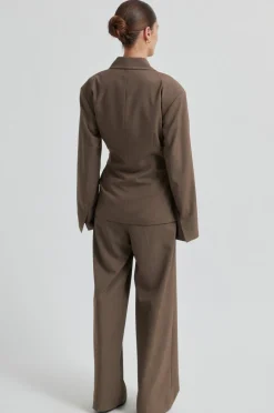Hot Second Female Dakota Wrap Blazer 60407 6144 Mid Brown Melange