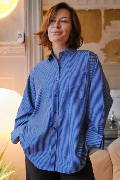 Online Neo Noir Dalma B Stripe Stone Shirt 164520 678