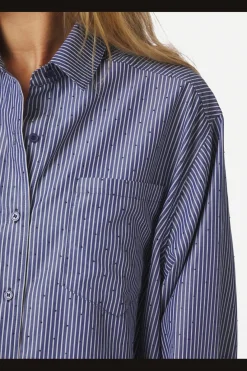 Online Neo Noir Dalma B Stripe Stone Shirt 164520 678