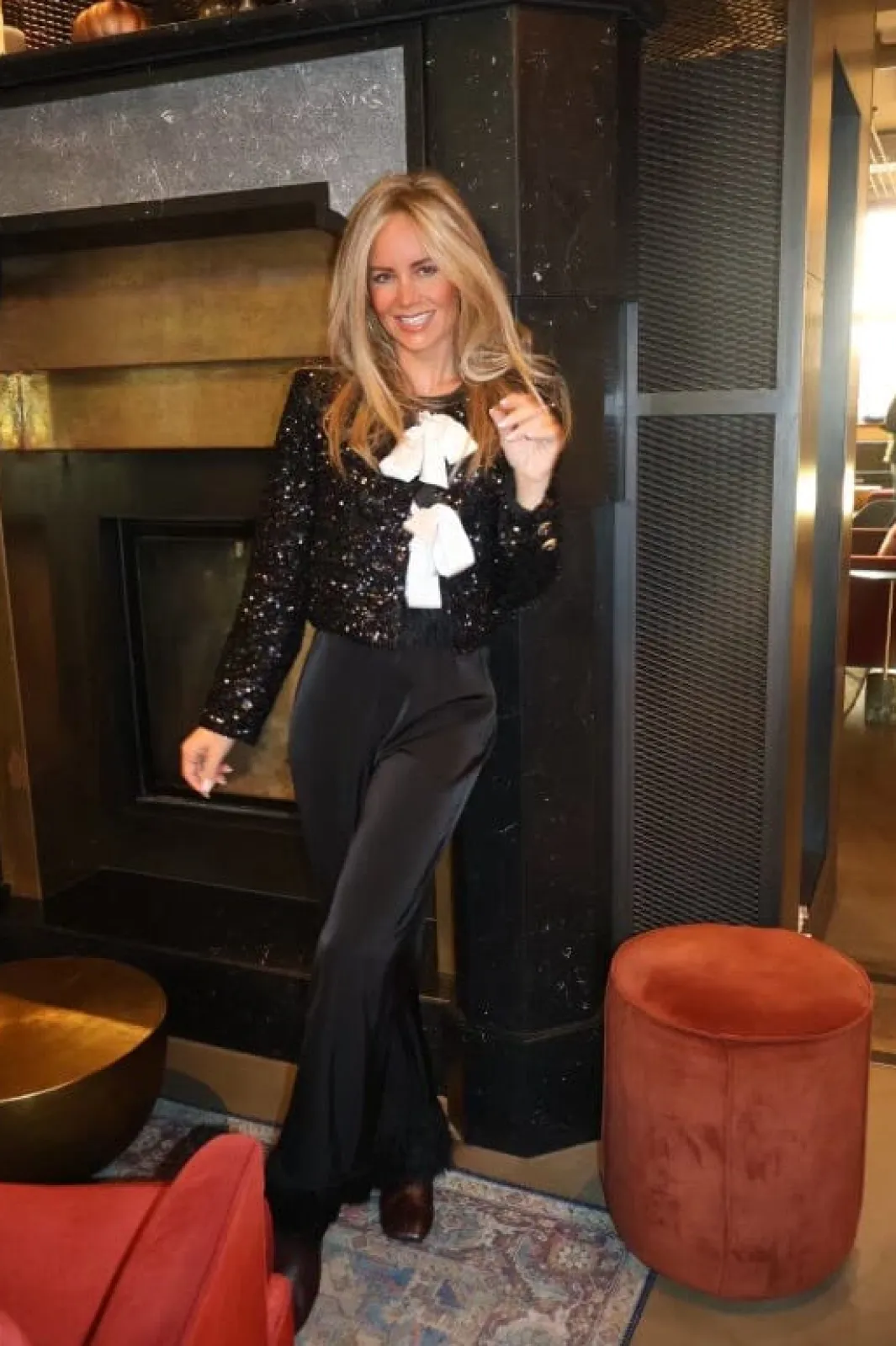 New Valentin Studio Darling Bow jacket (sequins) black w/white